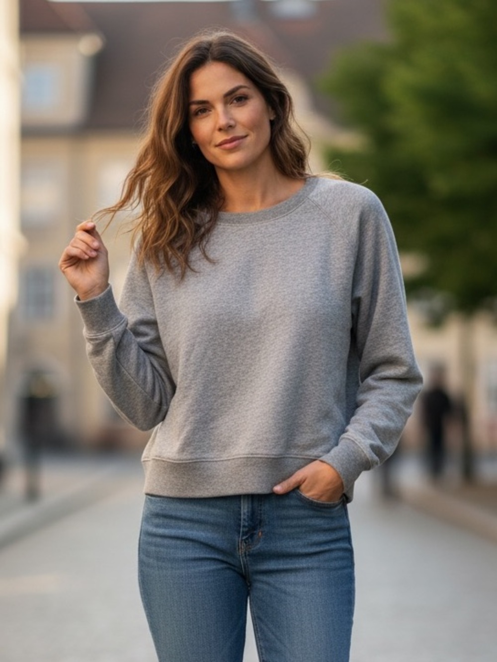 🫧 J.Crew Gray Marled Pullover Sweatshirt Medium